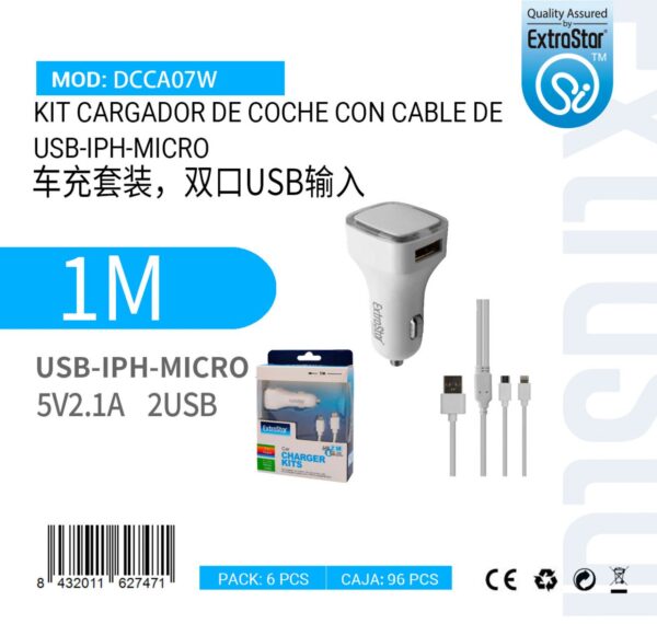 KIT CARREGADOR DE CARRO MICRO,TYPE C E IPHONE