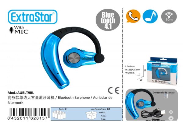 AURICULAR BLUETOOTH COM SUPORTE DE OUVIDO