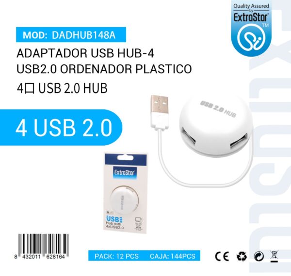 PORTA 4 USB REDONDA