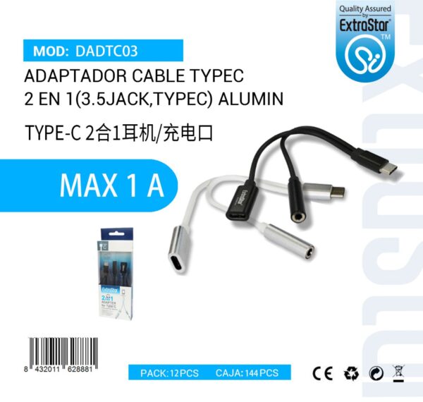 ADAPTADOR CABO TYPE C 2EM 1