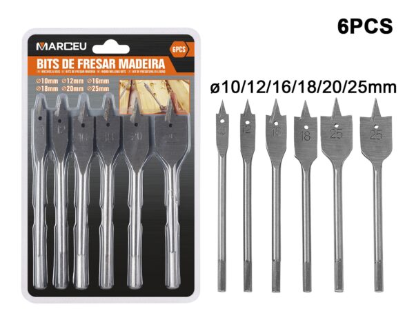 Conjunto de brocas de madeira