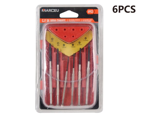 Conjunto de mini chaves de fenda com 2 tipos de bicos