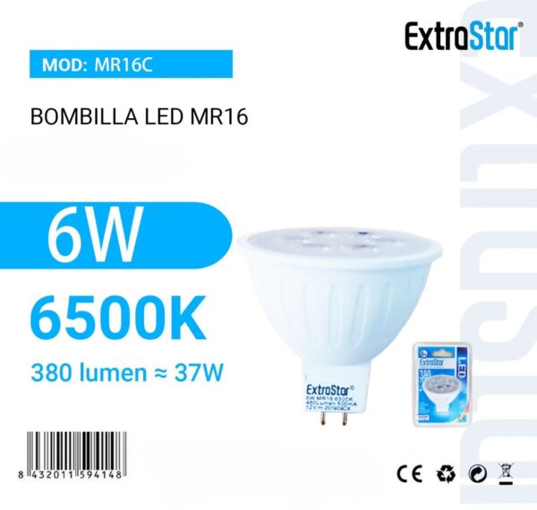 Lâmpada LED MR 16 cor branca