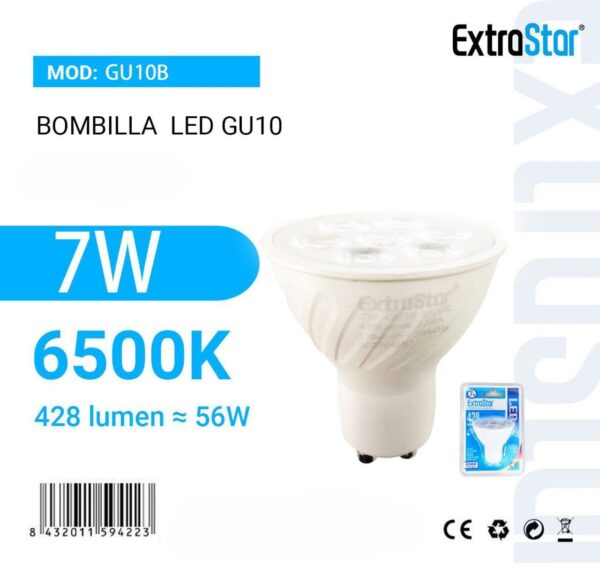 Lâmpada LED Gu10 7w cor branca