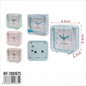 Relógio com luz noturna quadrada 8.6cm