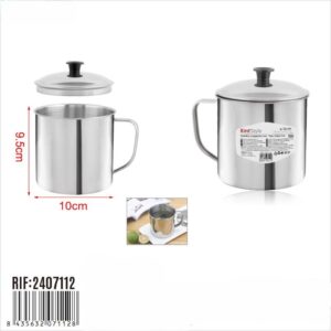 Caneca com tampa de inox - 9.5 cm