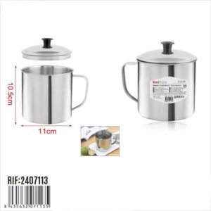 Caneca com tampa de inox - 10.5cm