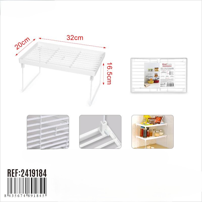 Prateleira Organizadora Dobrável – Branco 32cm