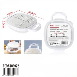 Ralador Multifuncional com Recipiente e Tampa – 24,5 x 19 x 5,5 cm
