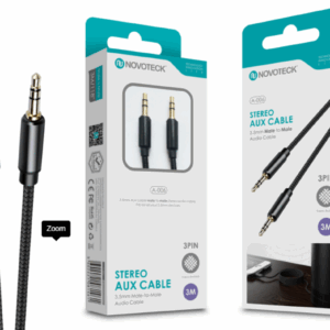 Cabo Aux 3M 3Pin Jack 3.5 preto