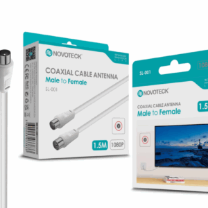 Cabo Coaxial de Antena - Macho para Fêmea, 1,5m