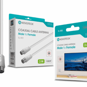 Cabo Coaxial de Antena - Macho para Fêmea, 3,0m