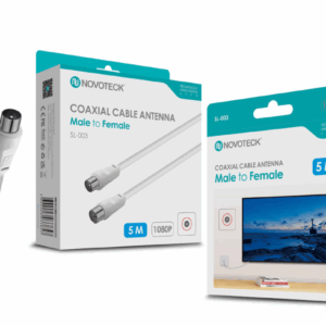 Cabo Coaxial de Antena - Macho para Fêmea, 5,0m