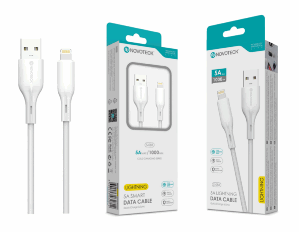 Cabo de Dados Lightning Branco 1M,5A