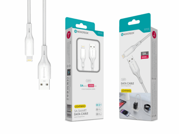 Cabo de Dados Lightning Branco 3M,5A