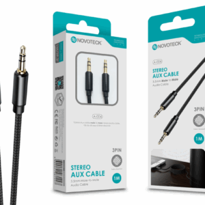 Cabo Aux 1M 3Pin Jack 3.50 (preto)