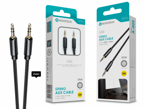Cabo Aux 2M 3Pin Jack 3.5