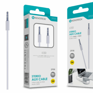 Cabo Aux 2M 3Pin Jack 3.50 (branco)