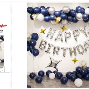 Kit Guirlanda de Balões de aniversário - cor azul marinho