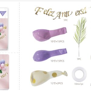 Kit Guirlanda de Balões – Tema Roxo (32 peças)
