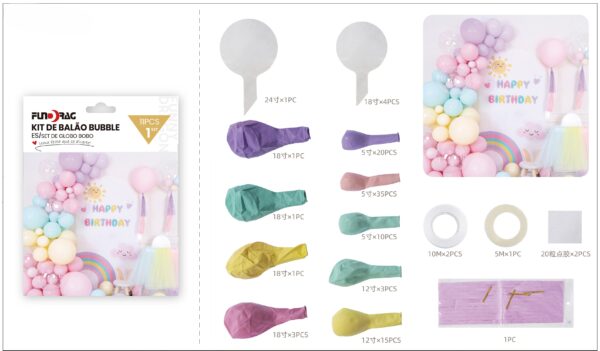Kit de Balões Bubble – Multicolorido e Divertido
