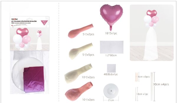 Kit Coluna com Balões – 9 Peças