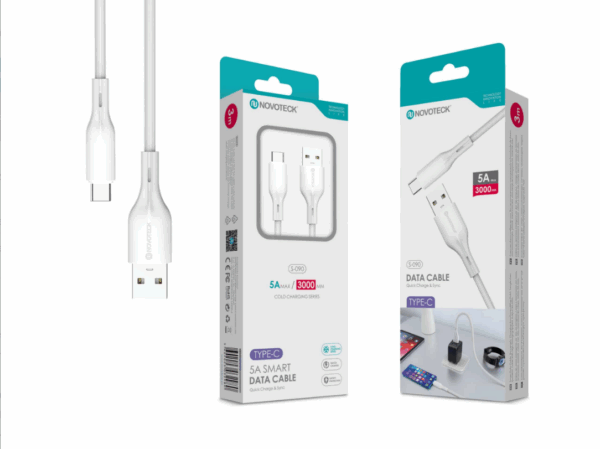 Cabo de Dados Type-C Branco 3M,5A