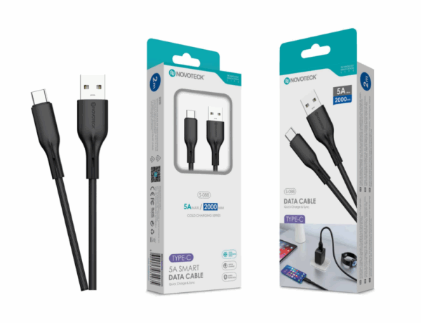 Cabo de Dados Type-C Preto 2M,5A