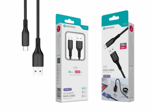 Cabo de Dados Type-C Preto 3M,5A