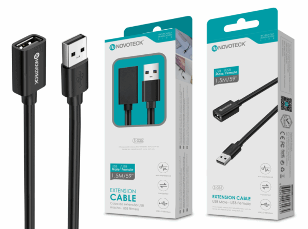 Cabo de Extensão USB – Macho/Fêmea, 1.5m, USB 2.0