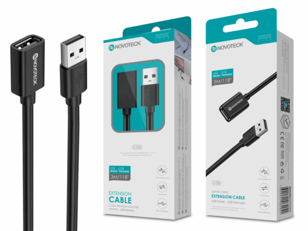 Cabo de Extensão USB - Macho/Fêmea, 3m, USB 2.0