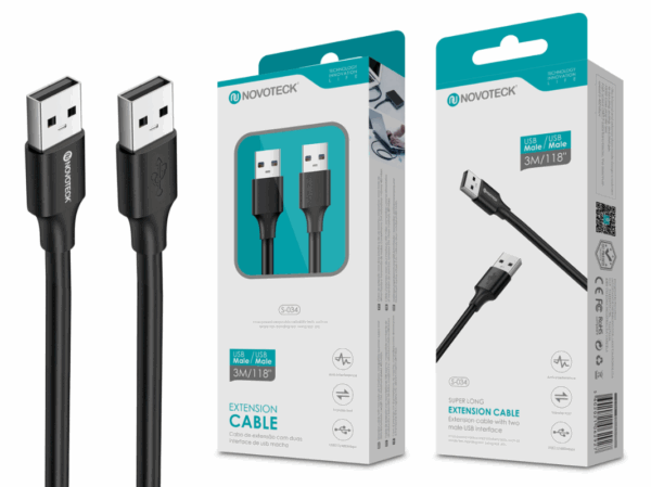Cabo de Extensão USB 3M Macho-Macho