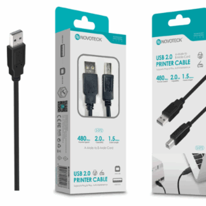 Cabo de Impressora USB 2.0 Alta Velocidade, Plug & Play, 1.5m