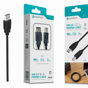 Cabo de Impressora USB 2.0 Alta Velocidade, Plug & Play, 3m