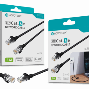 Cabo de Rede Blindado STP Cat.6e - 3,0m, 1000 Mbps, Conectores RJ45
