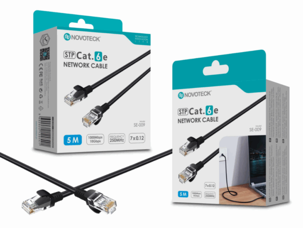 Cabo de Rede Blindado STP Cat.6e – 5,0m, 1000 Mbps, Conectores RJ45