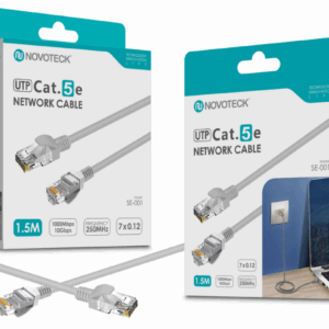 Cabo de Rede UTP Cat.5e – 1,5m, RJ45,Alta Velocidade 1000 Mbps, 250MHz