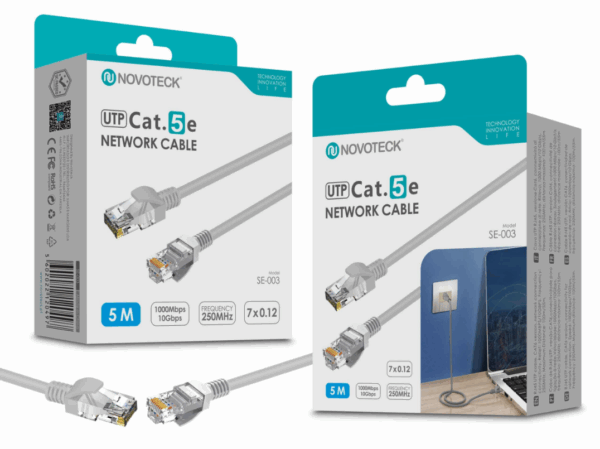 Cabo de Rede UTP Cat.5e SE-003 – 5,0m, RJ45,Alta Velocidade 1000 Mbps, 250MHz