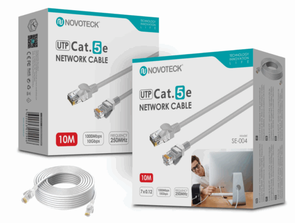 Cabo de Rede UTP Cat.5e SE-004 – 10m, RJ45,Alta Velocidade 1000 Mbps, 250MHz