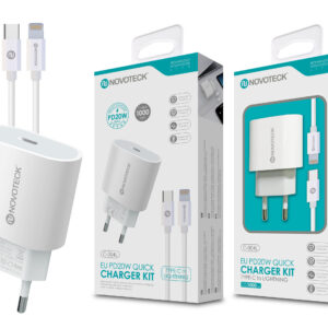 Carregador USB-C Pd 20W com Cabo Type-C to Lightning C-004L Ip12-13-14 Series