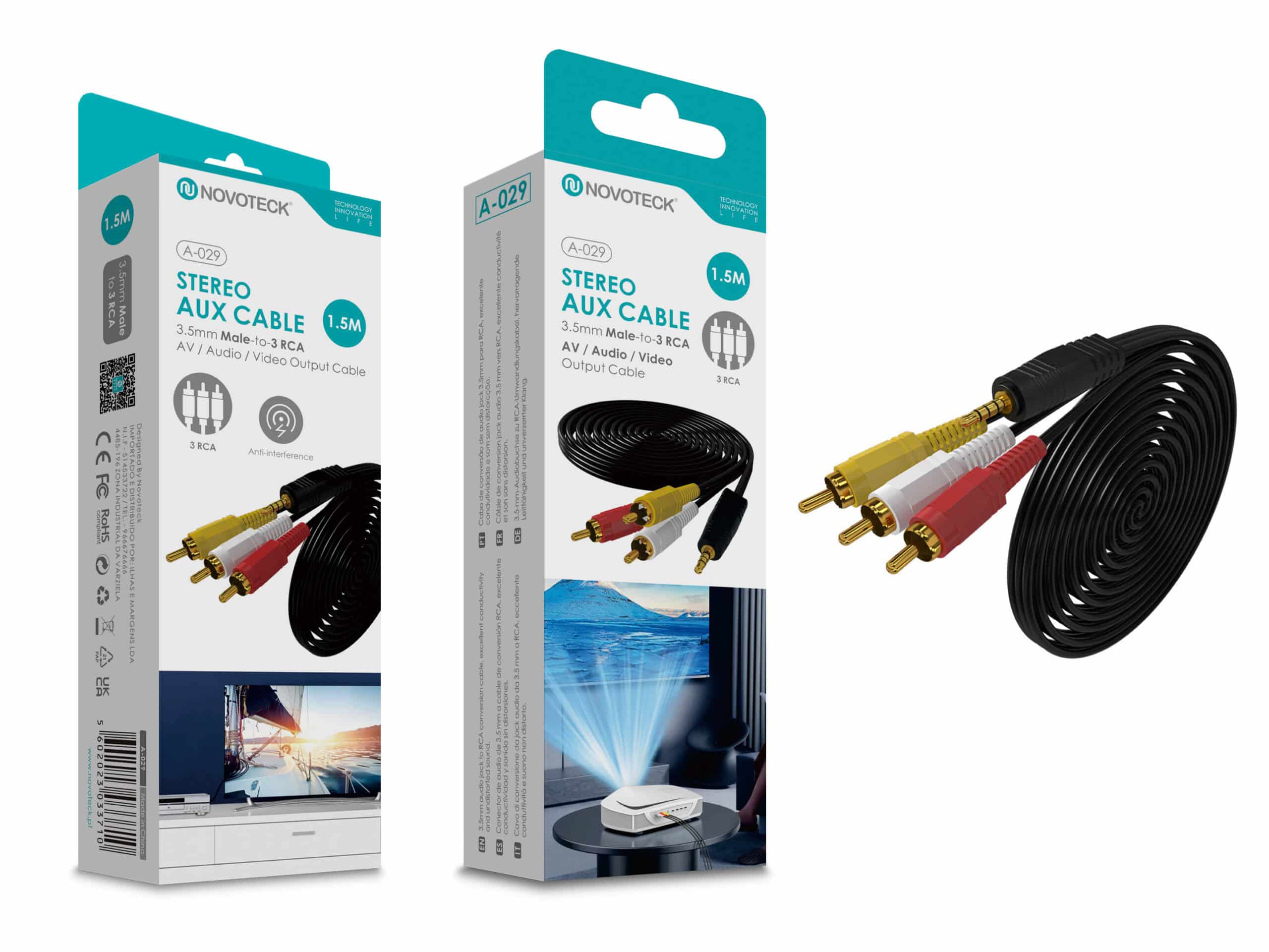 Cabo 1.50M Jack To Rca 3 NOVOTECK A-029