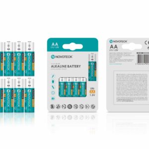 Pilhas Alcalinas AA LR6 NOVOTECK 1.5V – Longa Duração – Pack com 8 Unidades