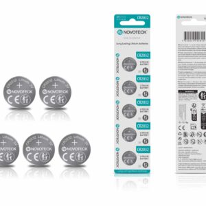 Pilhas de Lítio CR2032 NOVOTECK 3V – Longa Duração – Pack com 5 Unidades BL-18
