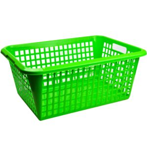 CESTO PLÁSTICO VERDE ALTO PARA ROUPA