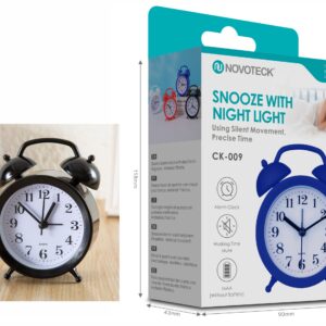 Despertador Clássico NOVOTECK CK-009 Negro