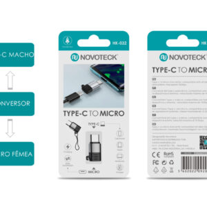 Adaptador NOVOTECK HK-032 de Type-C para Micro USB