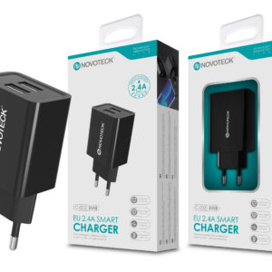 Carregador 2.4A 2 USB Negro NOVOTECK C-003