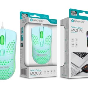 Rato Óptico Verde Mini-Perfurados com Fio JS-007