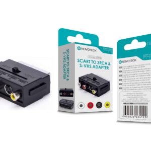 Adaptador Novoteck SCART para 3RCA & S-VHS – Modelo L-015, Conversor de Áudio e Vídeo de Alta Fidelidade, Compatível com Sinal S-VHS, Robusto e Prátic