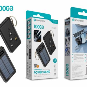Power Bank Solar 10000mAh PB-007 com Carregamento Solar e Função Lanterna